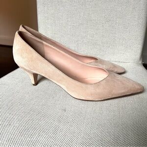 NWOT J. Crew Kitten Heel Suede Pump in Beige (size 9.5)